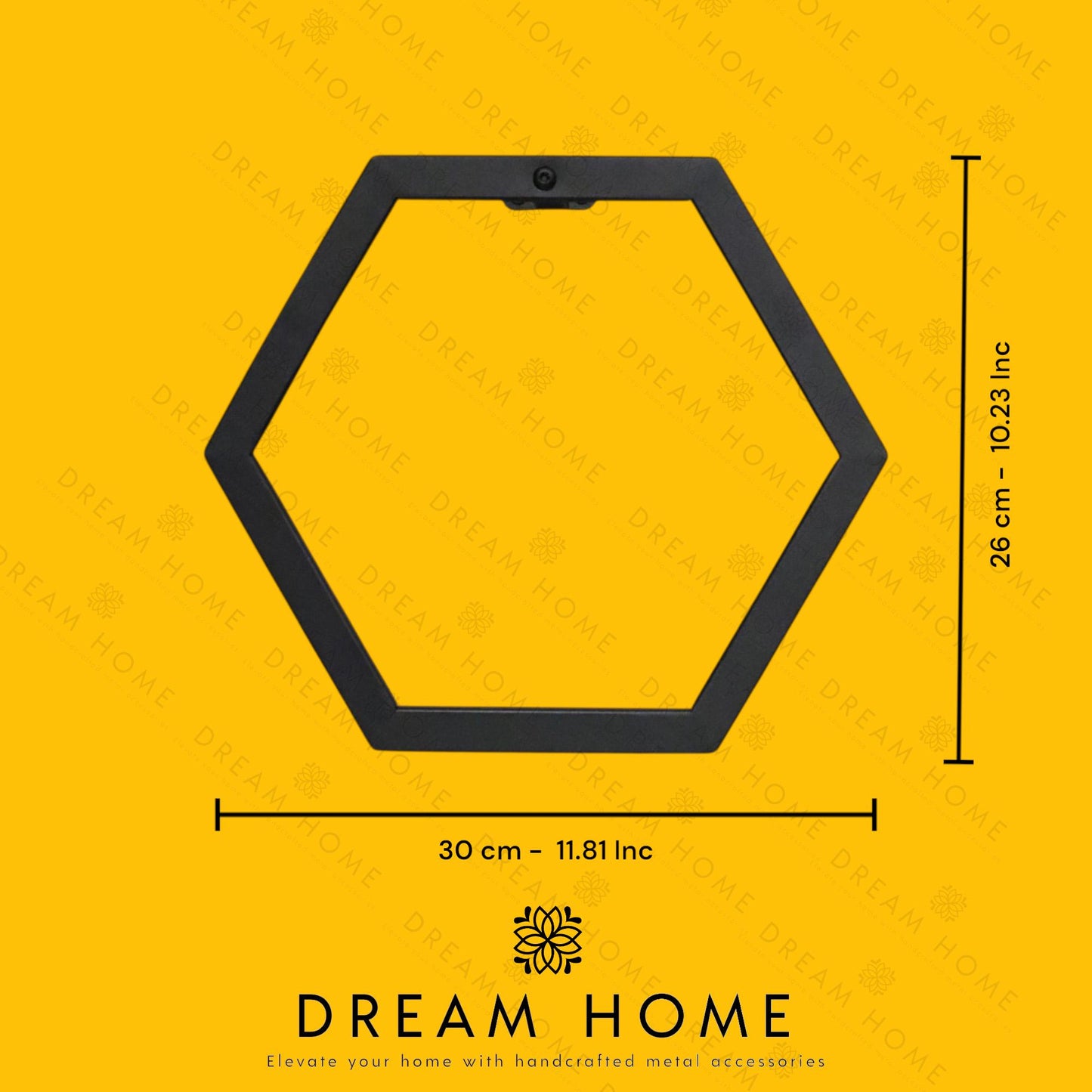 Modern Hexagonal Black Metal Towel Ring