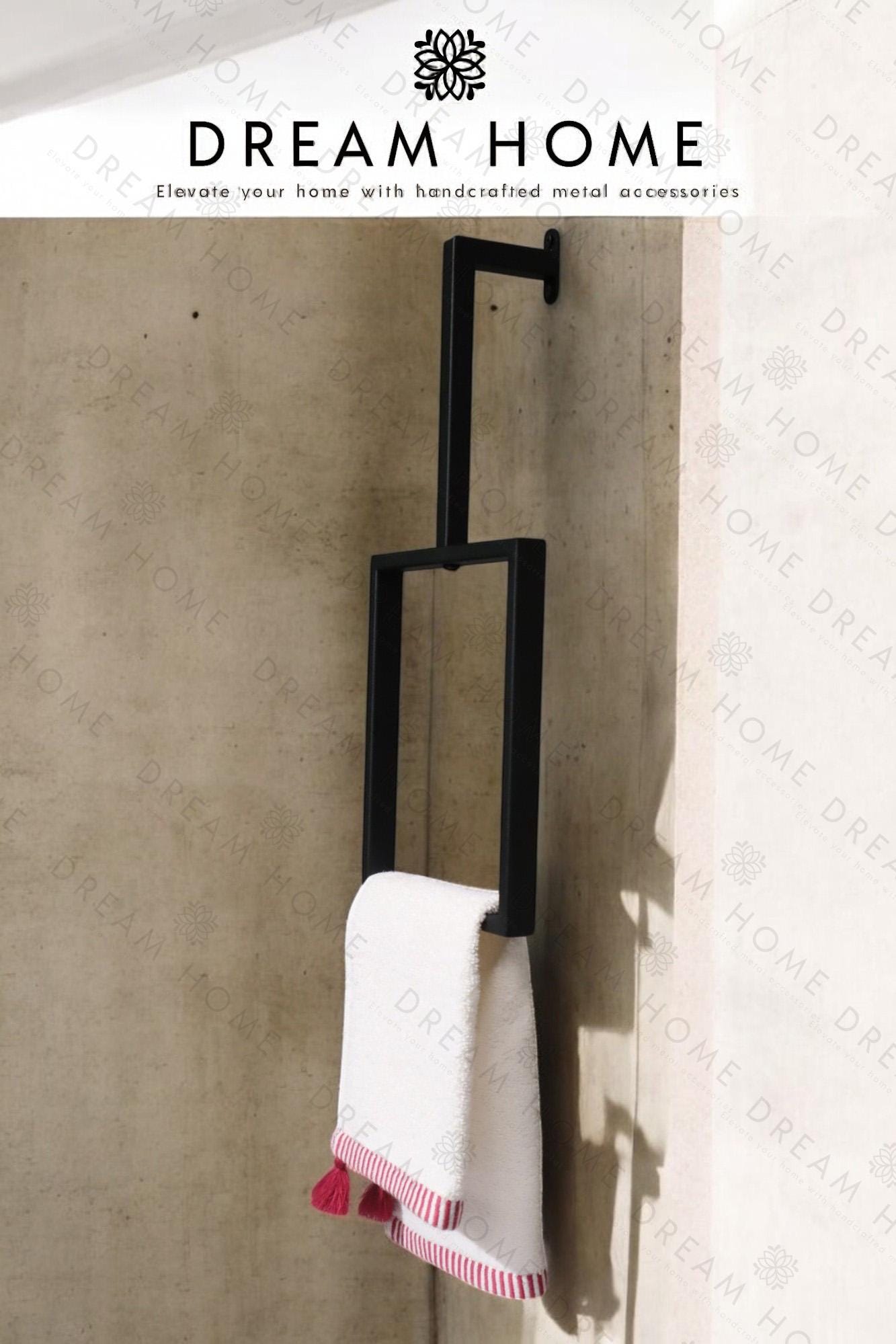 Minimalist Black Iron Towel Ring – Modern Wall-Mounted Bathroom Holder