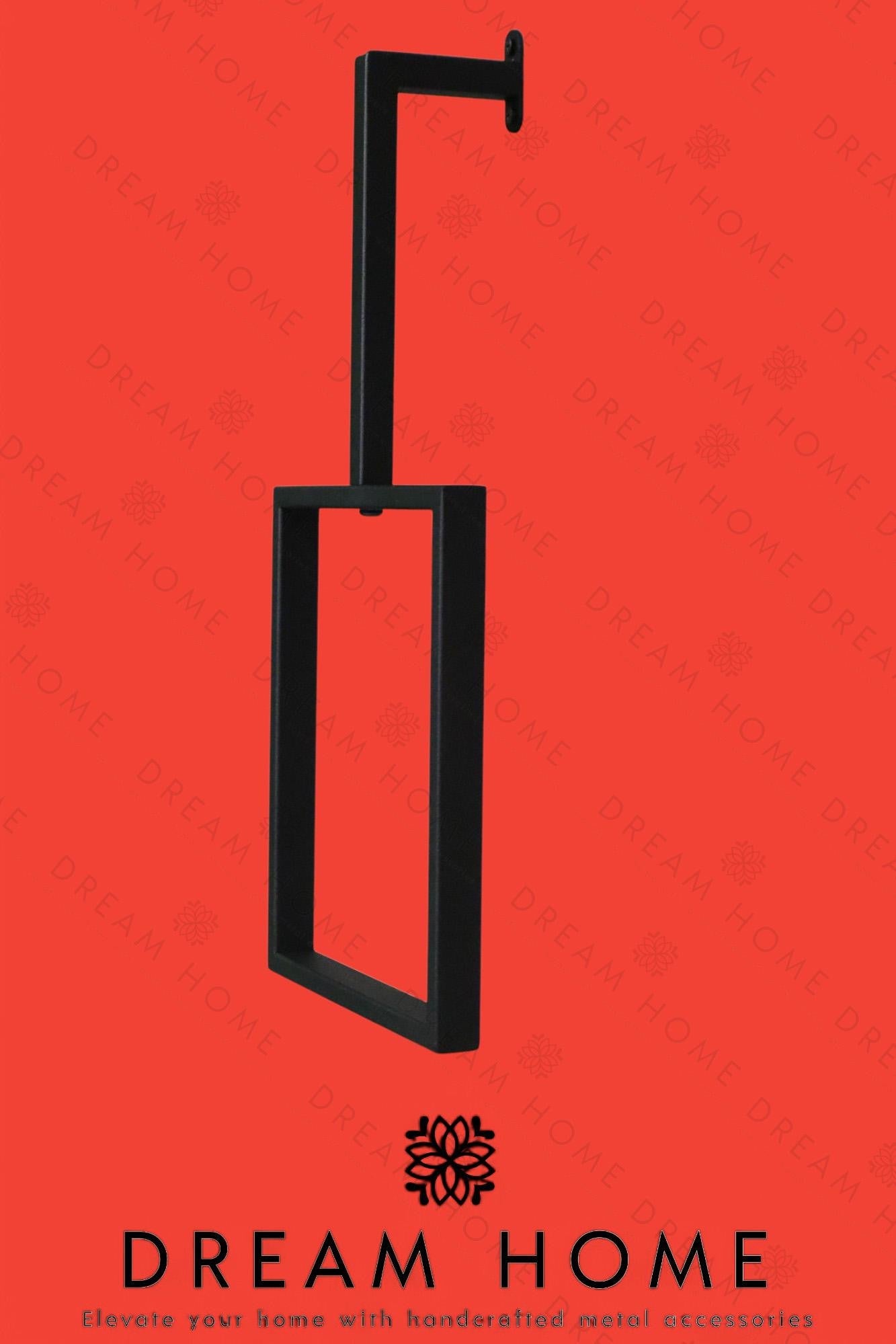 Minimalist Black Iron Towel Ring – Modern Wall-Mounted Bathroom Holder